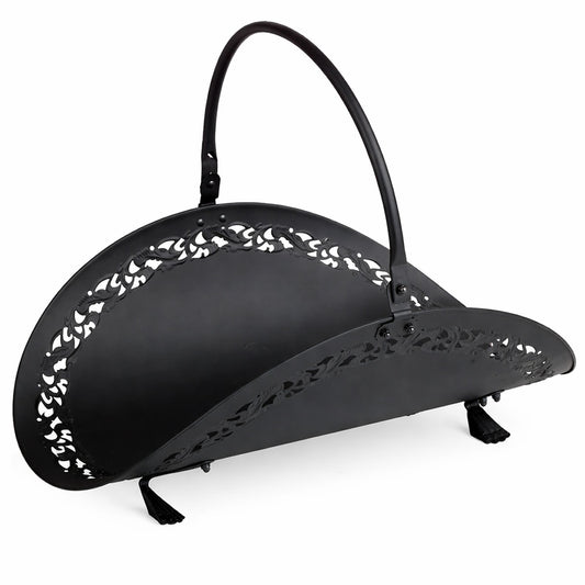 Black Filigree Wood Basket