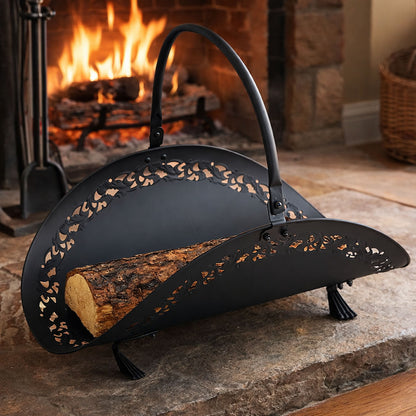 Black Filigree Wood Basket