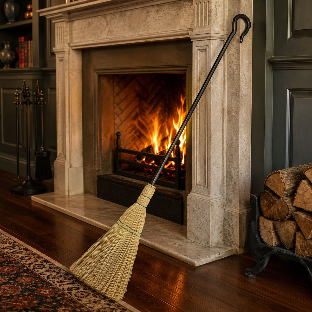 39" Black Wrought Iron Broom