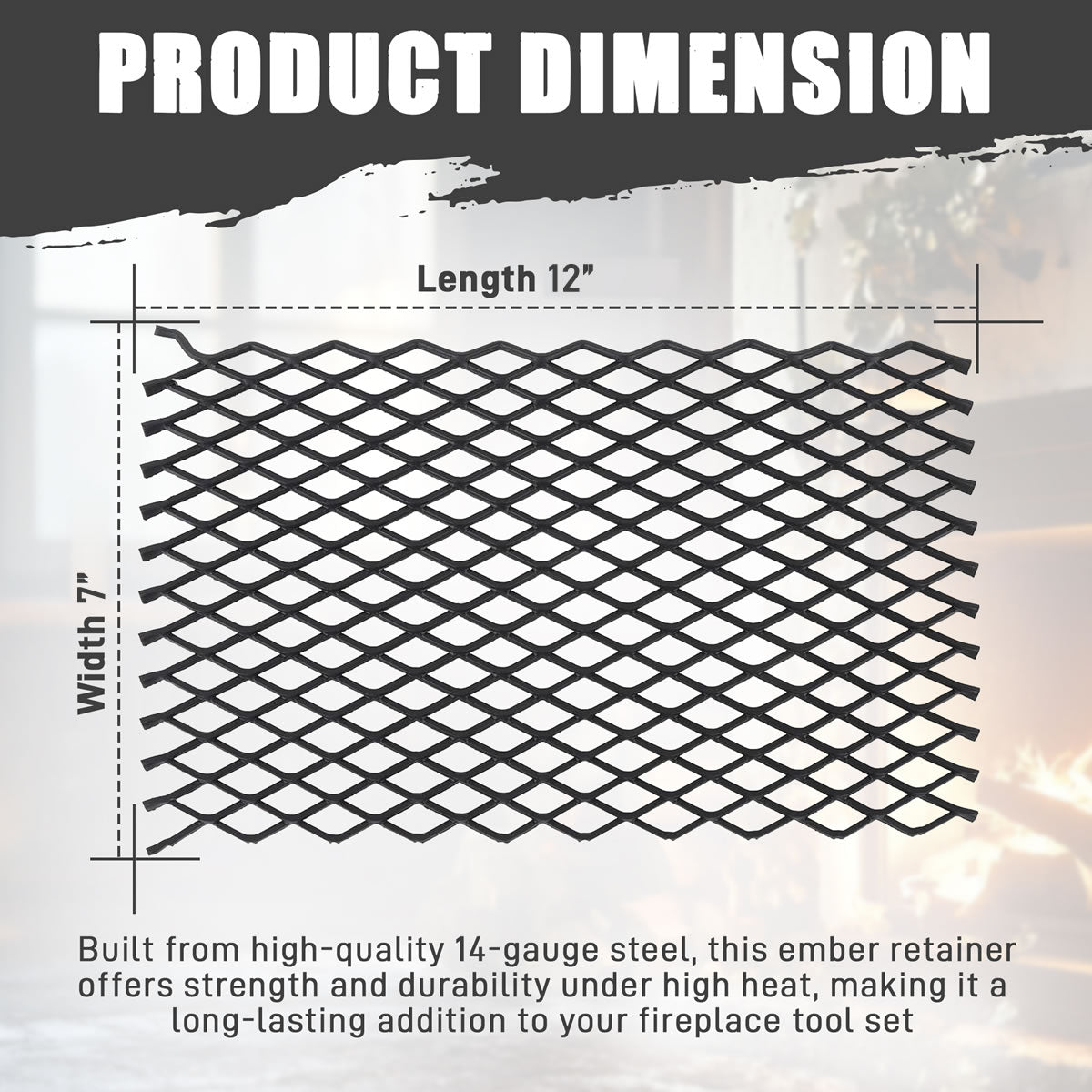 12" Ember Retainer for Fireplace Grates
