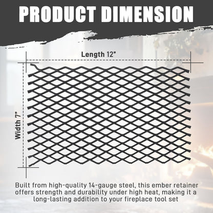 12" Ember Retainer for Fireplace Grates