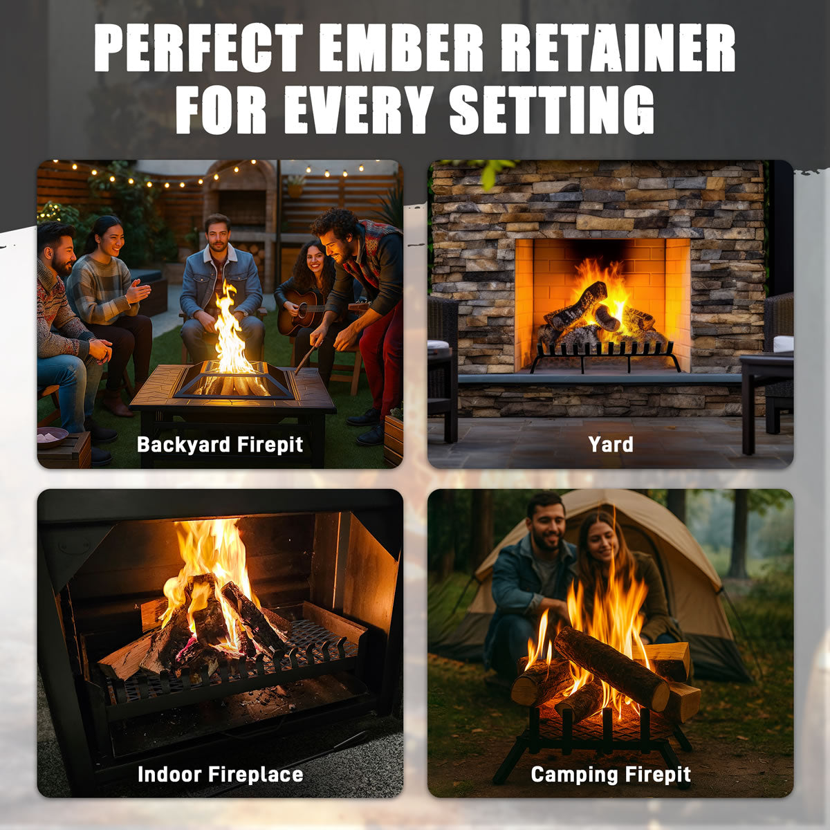 12" Ember Retainer for Fireplace Grates