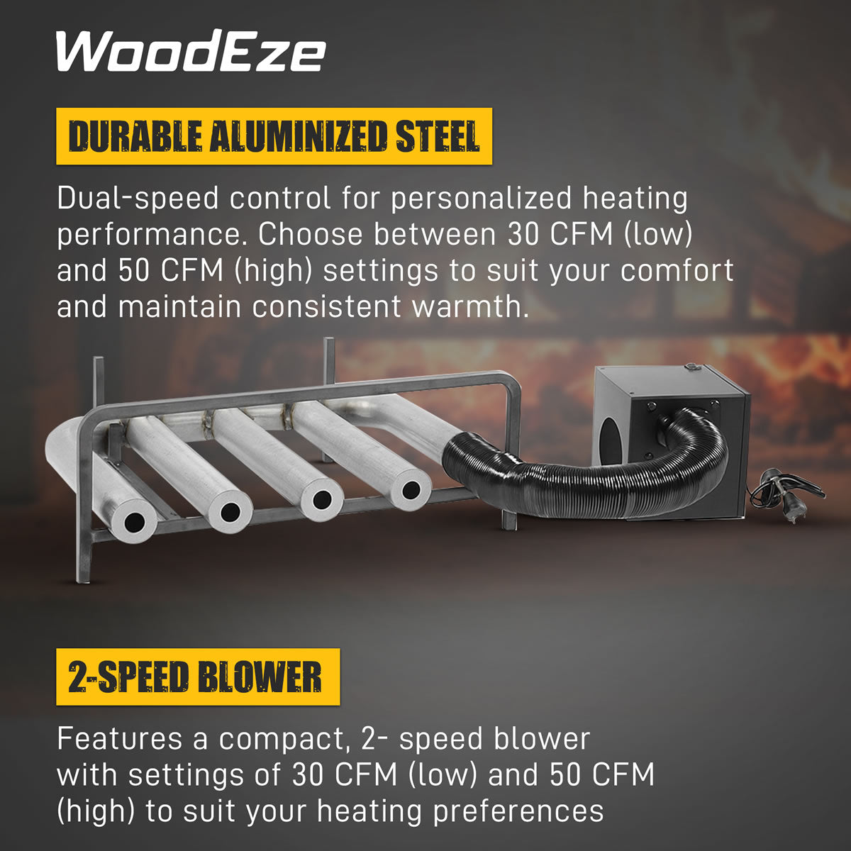 Spitfire Fireplace Heater - 4 Tube w/ Blower