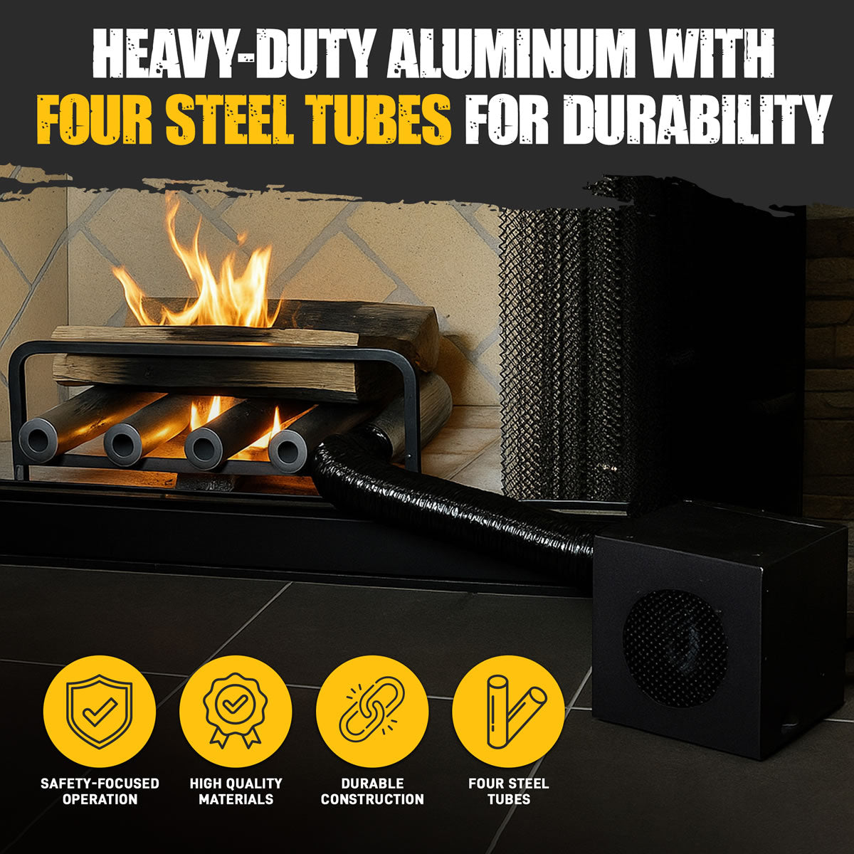 Spitfire Fireplace Heater - 4 Tube w/ Blower