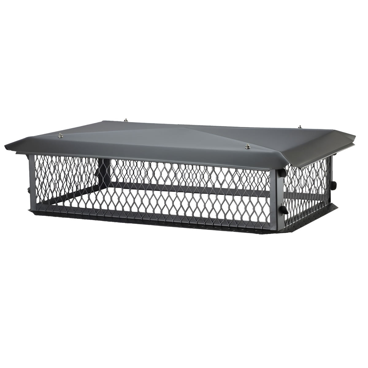 14" x 21" Black Galvanized Multi-Flue Knocked Down Chimney Cap