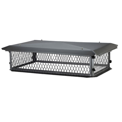 14" x 21" Black Galvanized Multi-Flue Knocked Down Chimney Cap