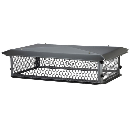 14" x 21" Black Galvanized Multi-Flue Knocked Down Chimney Cap