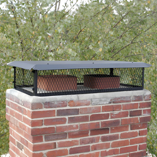 14" x 21" Black Galvanized Multi-Flue Knocked Down Chimney Cap