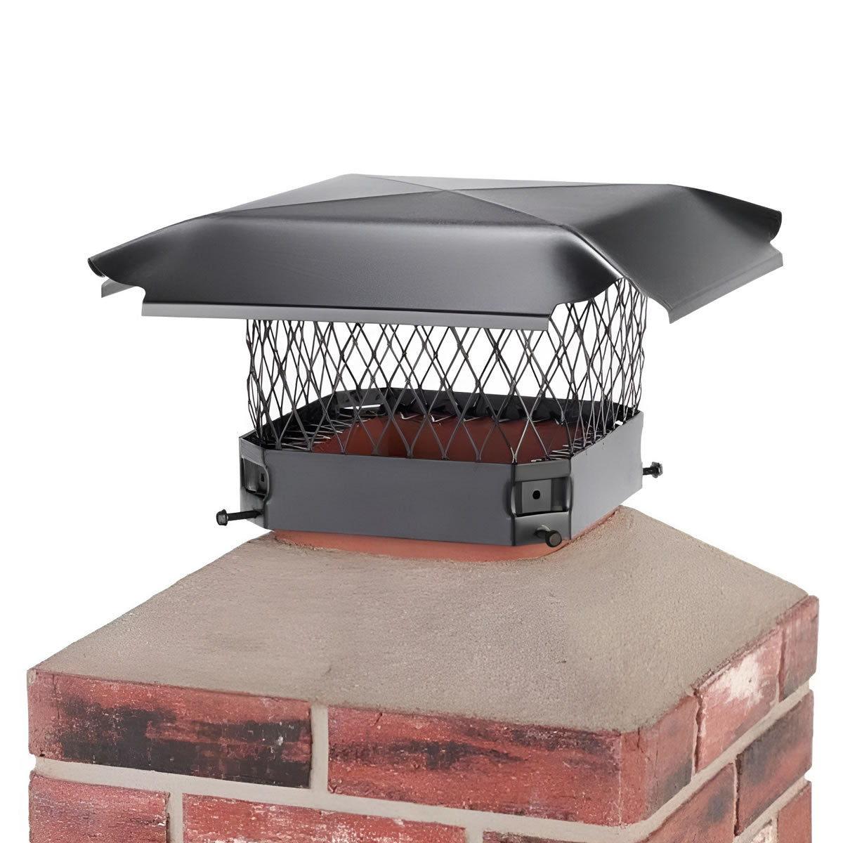9" x 9" Hy-C Black Galvanized Single-Flue Chimney Cap