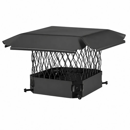 13" x 13" Black Stainless Steel Single-Flue Chimney Cap