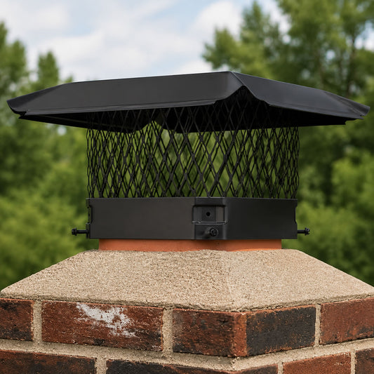 13" x 13" Black Stainless Steel Single-Flue Chimney Cap