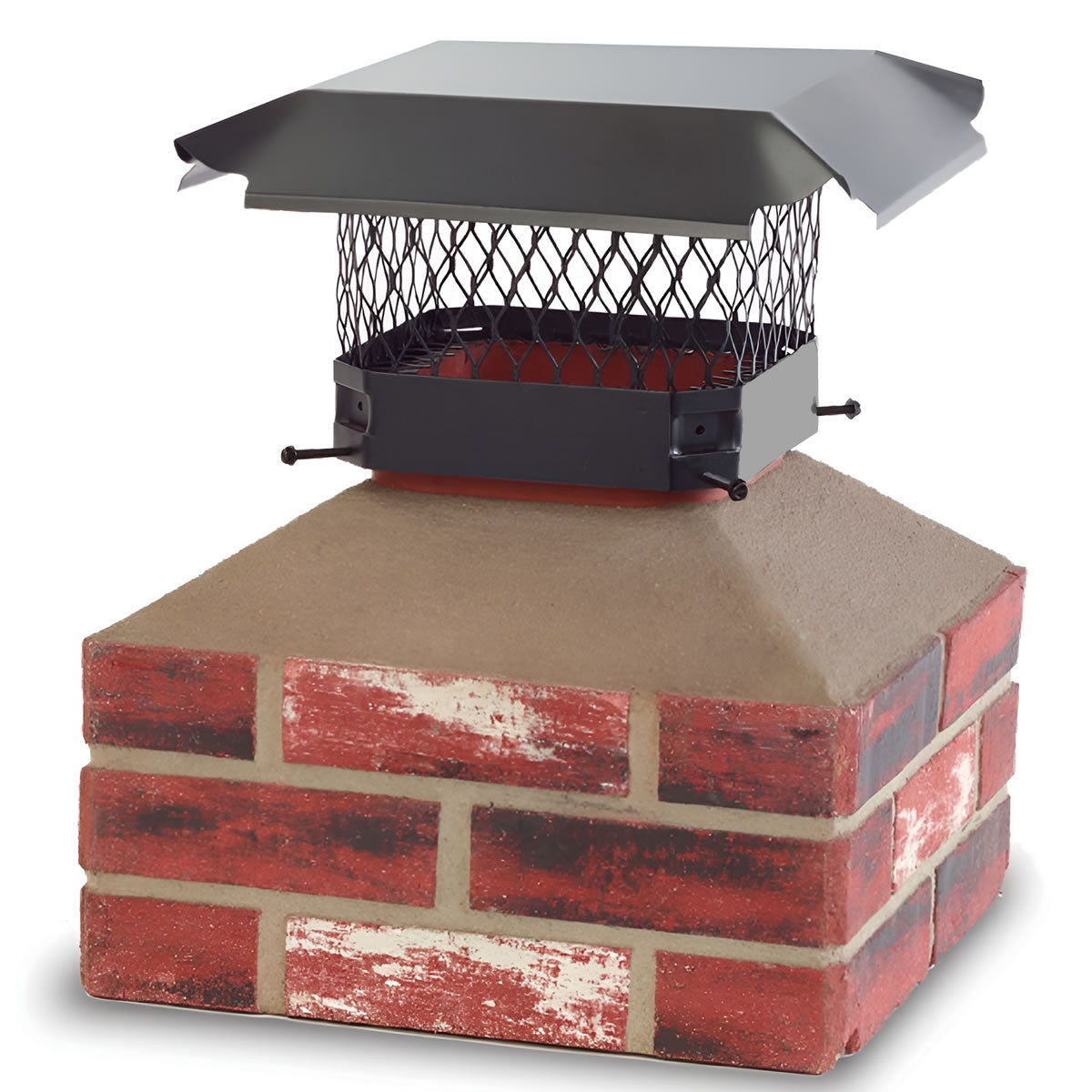 9" x 9" Black Stainless Steel Single-Flue Chimney Cap