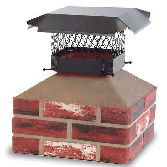 9" x 9" Black Stainless Steel Single-Flue Chimney Cap