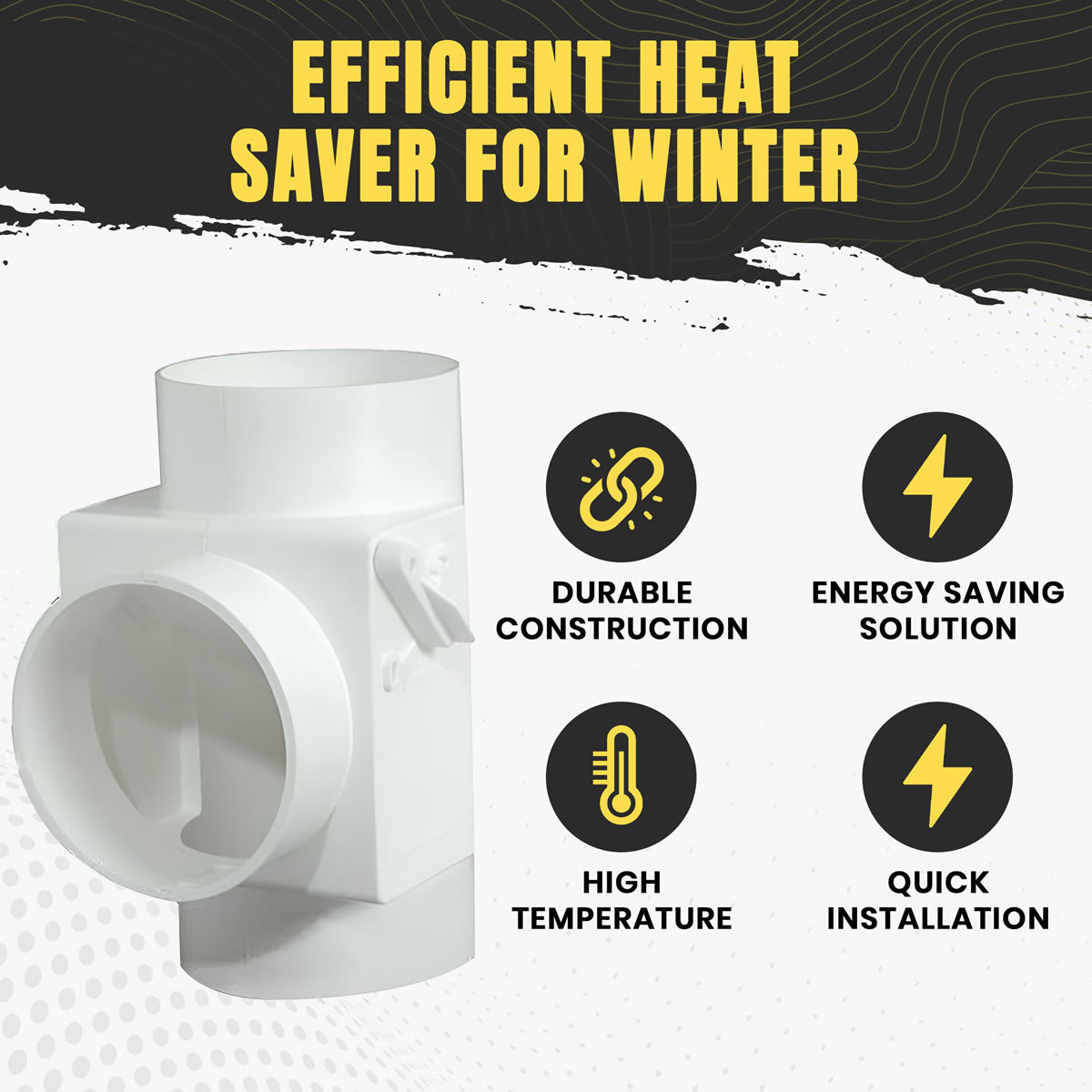 4" White Dryer Vent Heat Saver