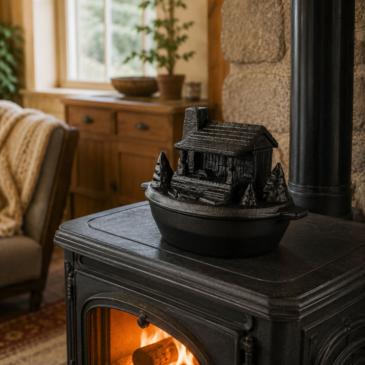John Wright Log Cabin Steamer | Fireplace Accessories – Northline