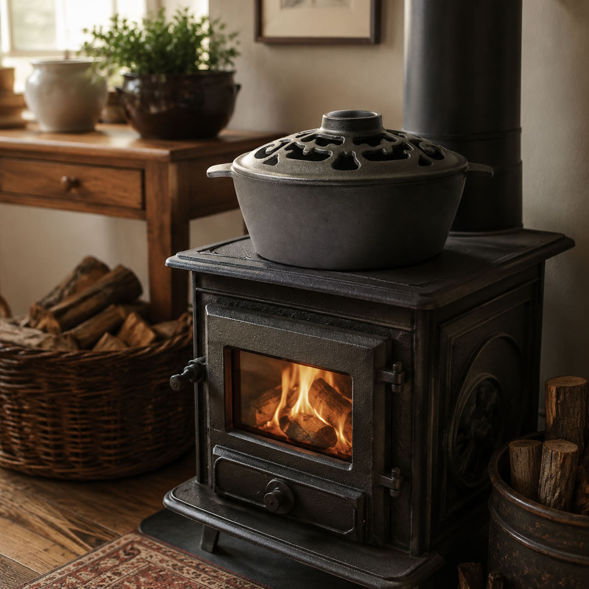 2 Quart Satin Black Filigree Steamer