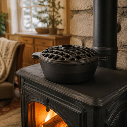 Small Decorative Wood Stove Cast Iron Humidifier / Steamer