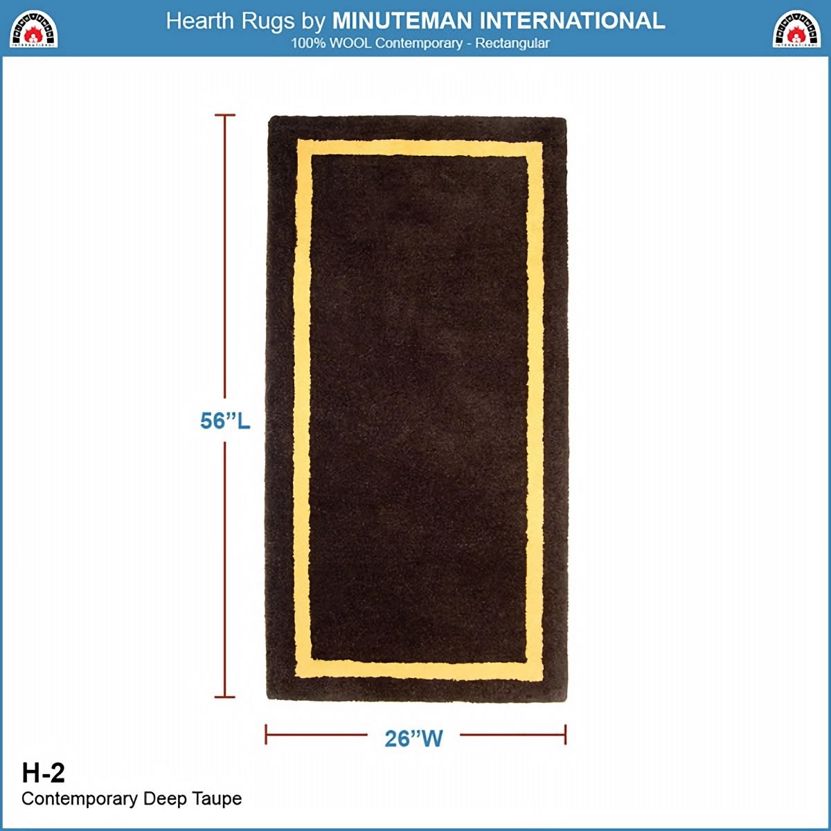 44" Rectangle Taupe with Yellow Contemporary Hearth Rug