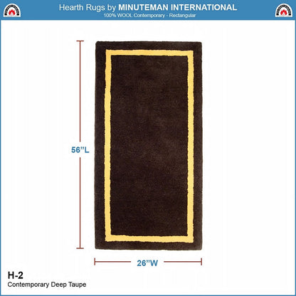 44" Rectangle Taupe with Yellow Contemporary Hearth Rug