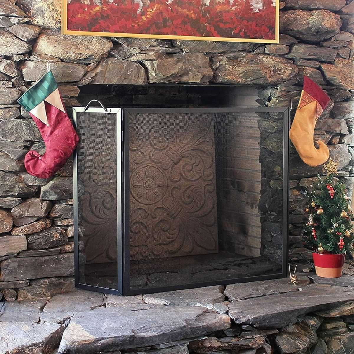 Large Flat Twisted Rope Folding Screen-G