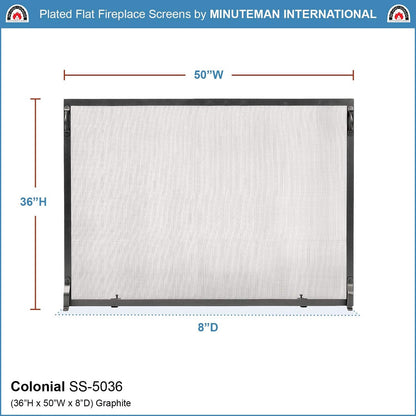 Colonial Flat Fireplace Screen-Graphite