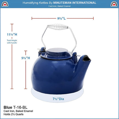 2.5 Qt Blue Cast Iron Kettle