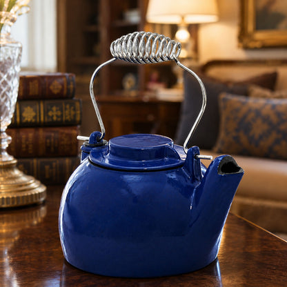 2.5 Qt Blue Cast Iron Kettle