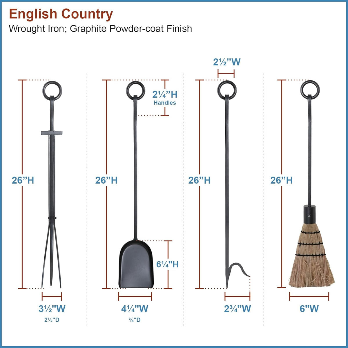 English Country Tool Set-Graphite Powdercoat