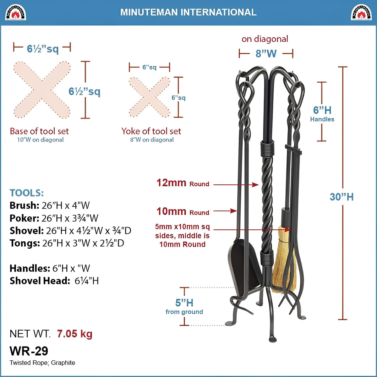 Twisted Rope Tool Set-Graphite