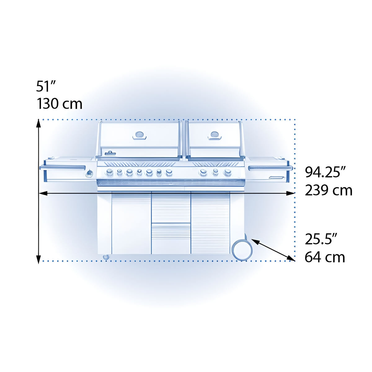 Napoleon Prestige PRO™ 825 Gas Grill with IR Rear & Bottom Burners, and Power Side Burner - PRO825RSBINSS-3/PRO825RSBIPSS-3