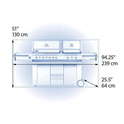 Napoleon Prestige PRO™ 825 Gas Grill with IR Rear & Bottom Burners, and Power Side Burner - PRO825RSBINSS-3/PRO825RSBIPSS-3
