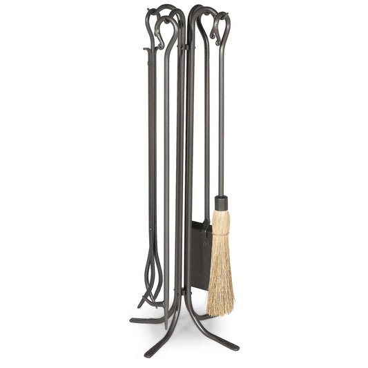 Pilgrim 5 Piece Large Hearth Fireplace Tool Set - Vintage Iron