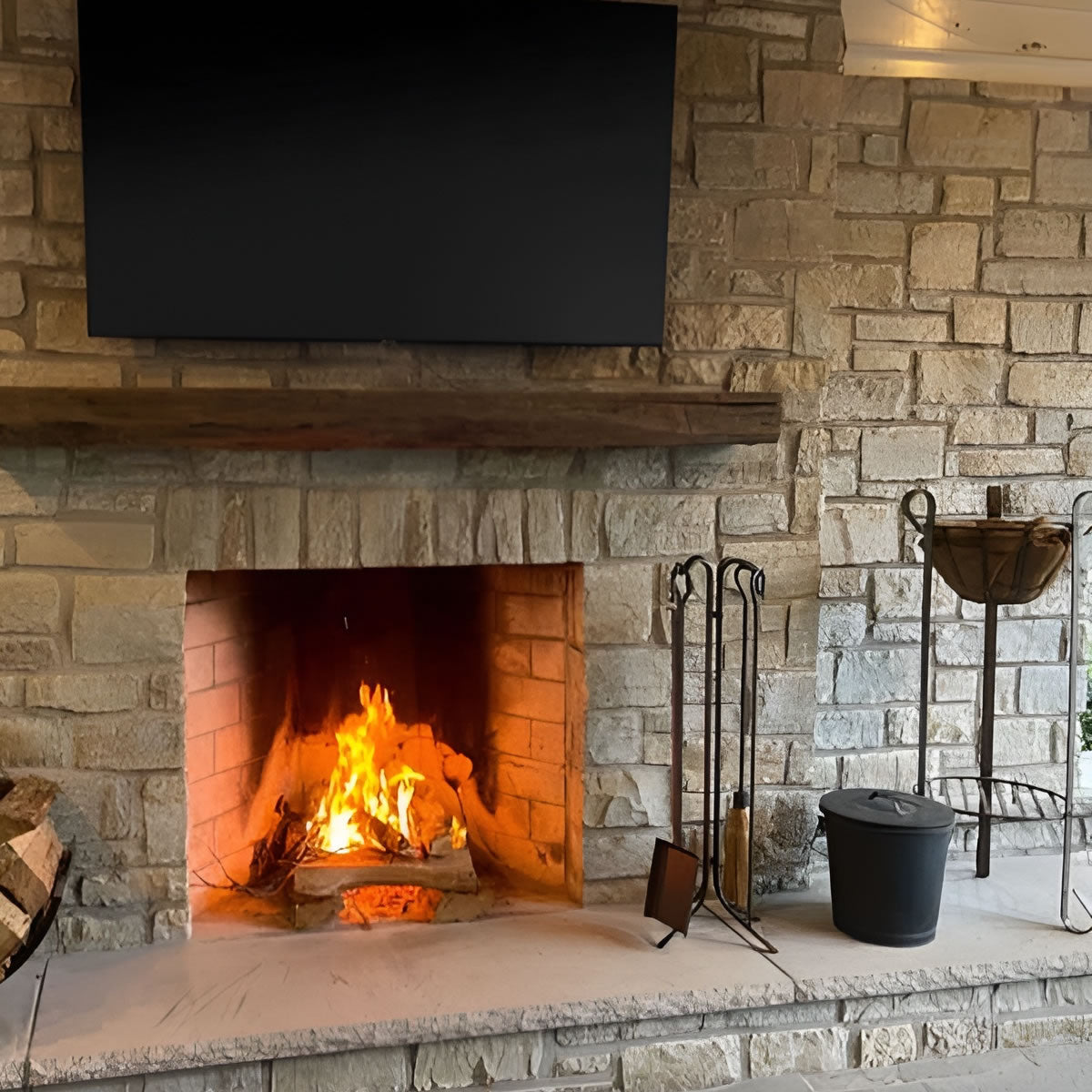 Pilgrim 5 Piece Large Hearth Fireplace Tool Set - Vintage Iron