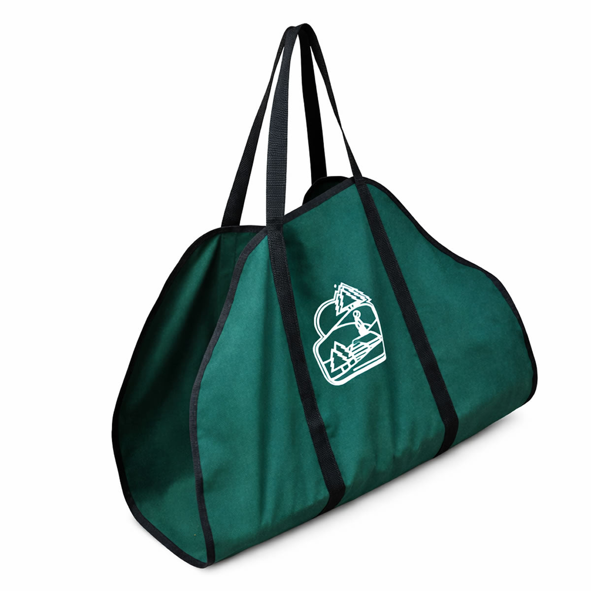 Green Firewood Carrier with Black Trim