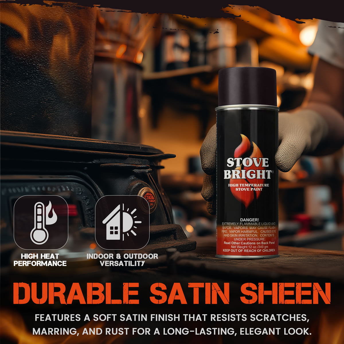 Stove Bright High Temp Paint - Metallic Mahogany - 8101