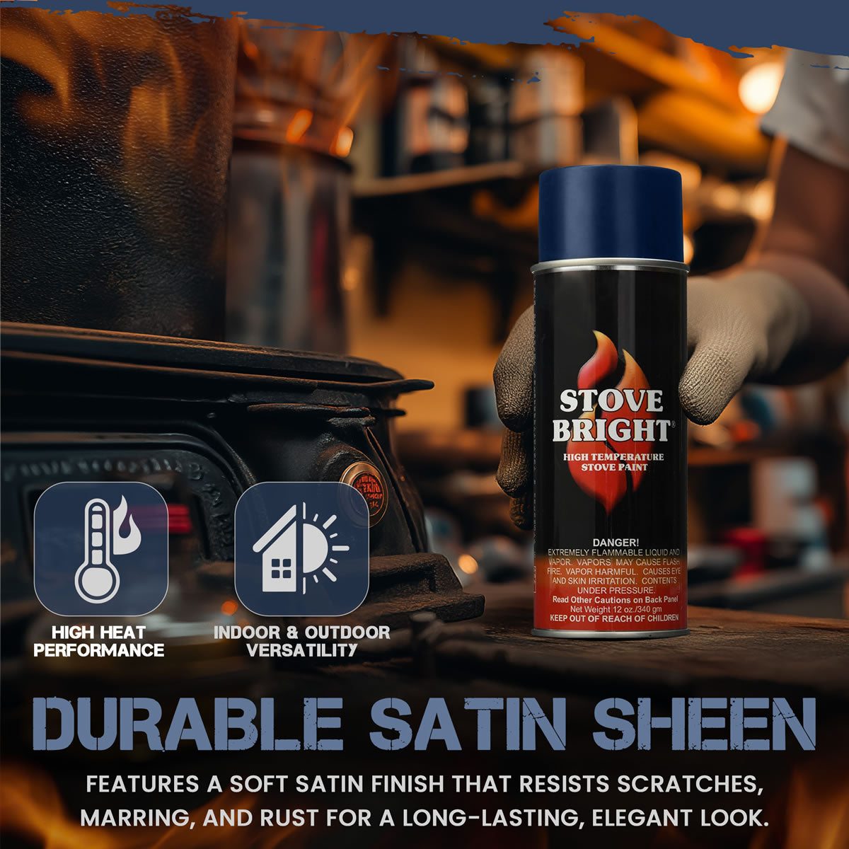 Stove Bright High Temp Paint - "New Sky" Blue - 8104
