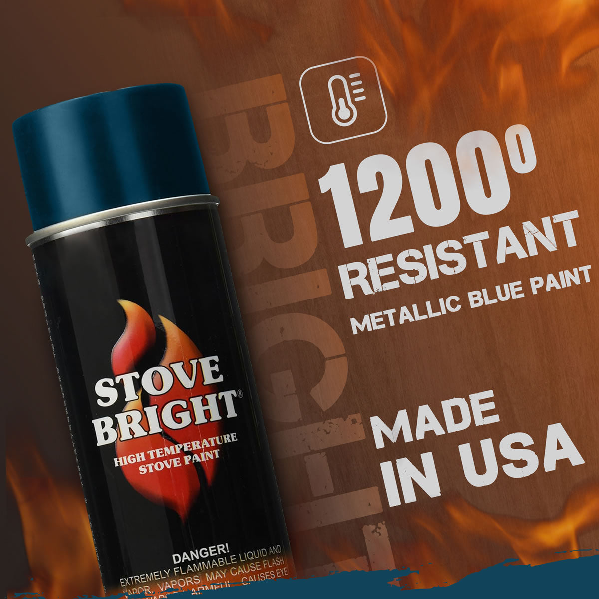 Stove Bright High Temp Paint - Metallic Blue - 8105
