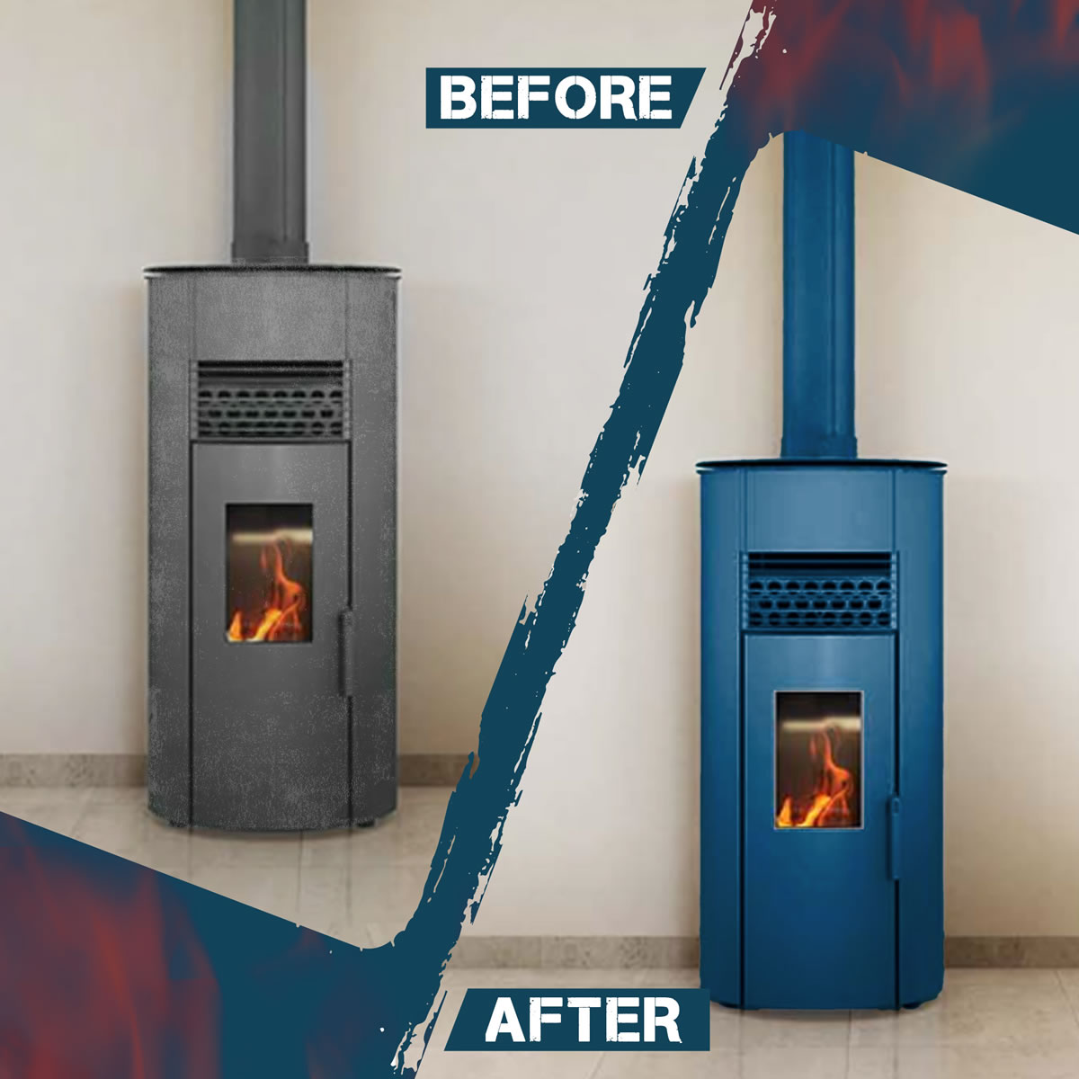 Stove Bright High Temp Paint - Metallic Blue - 8105