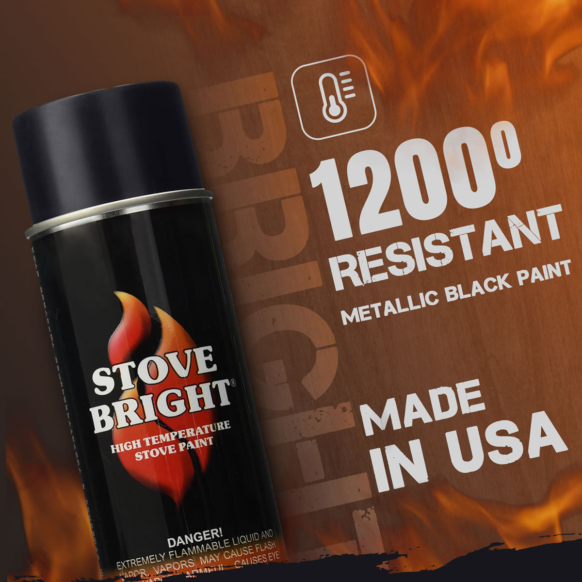 Stove Bright High Temp Paint - Metallic Black - 8109