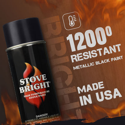 Stove Bright High Temp Paint - Metallic Black - 8109