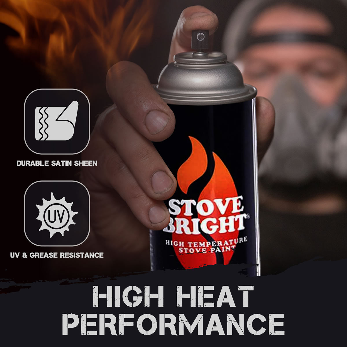 Stove Bright High Temp Paint - Metallic Black - 8109