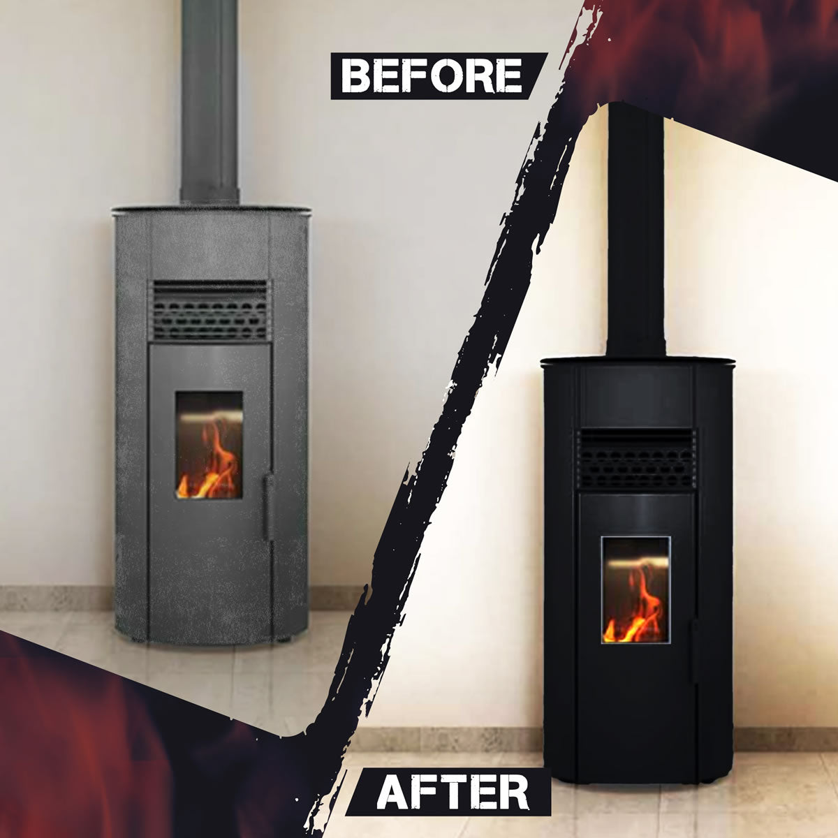 Stove Bright High Temp Paint - Metallic Black - 8109