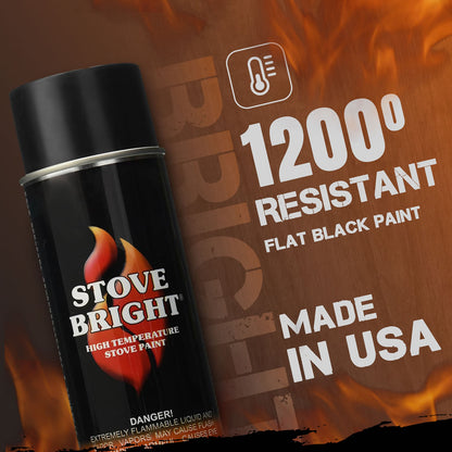 Stove Bright High Temp Paint - Flat Black Paint - 8115