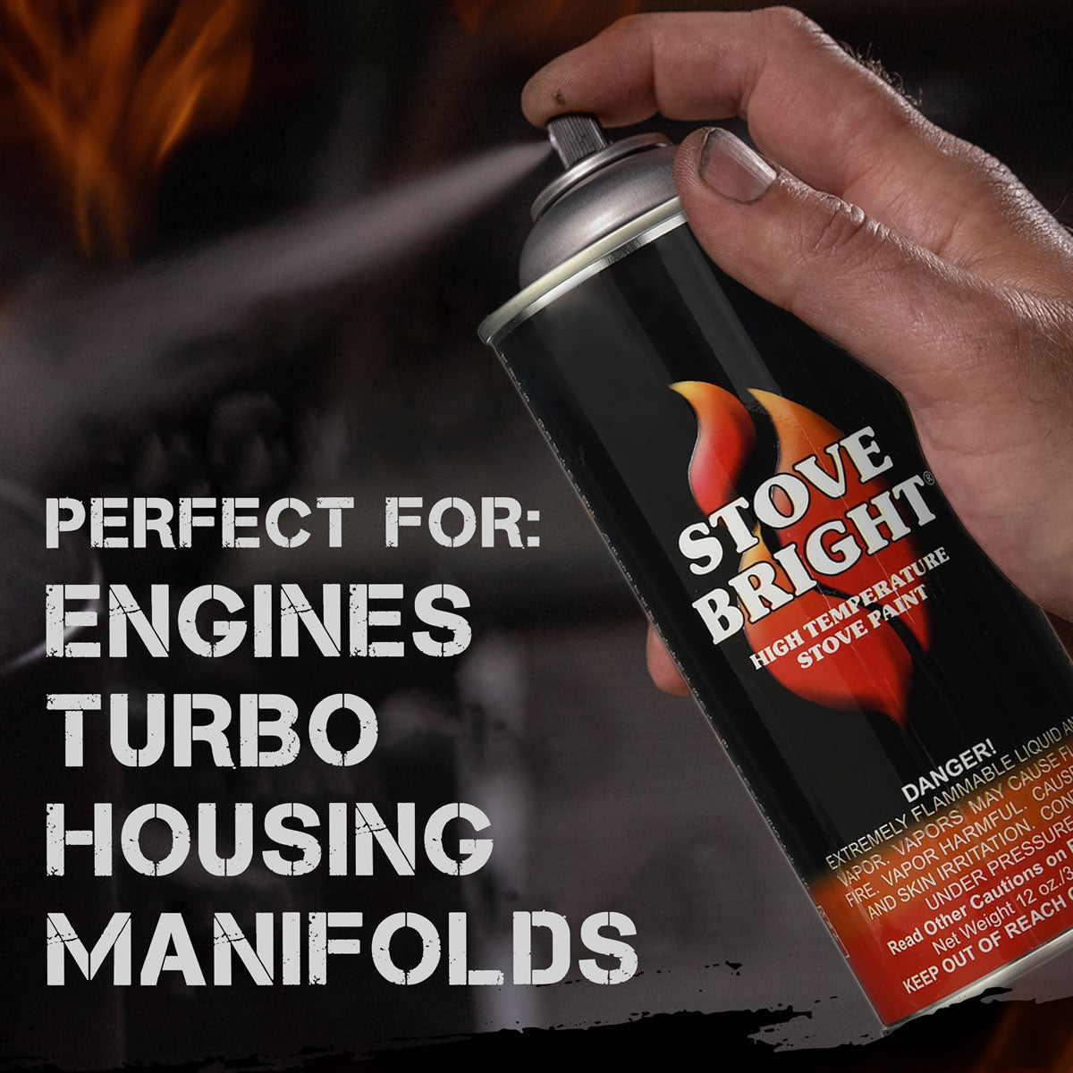 Stove Bright High Temp Paint - Flat Black Paint - 8115