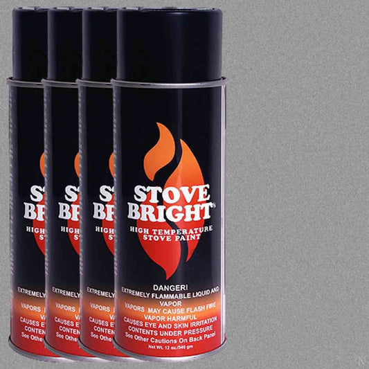 Stove Bright High Temp Paint - Metallic Gray - 8118 - Kit of 4