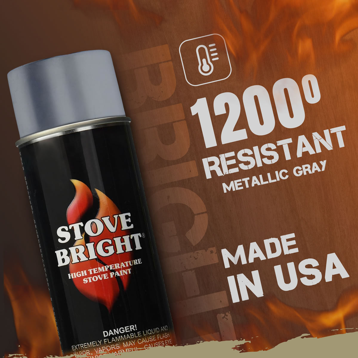 Stove Bright High Temp Paint - Metallic Gray - 8118
