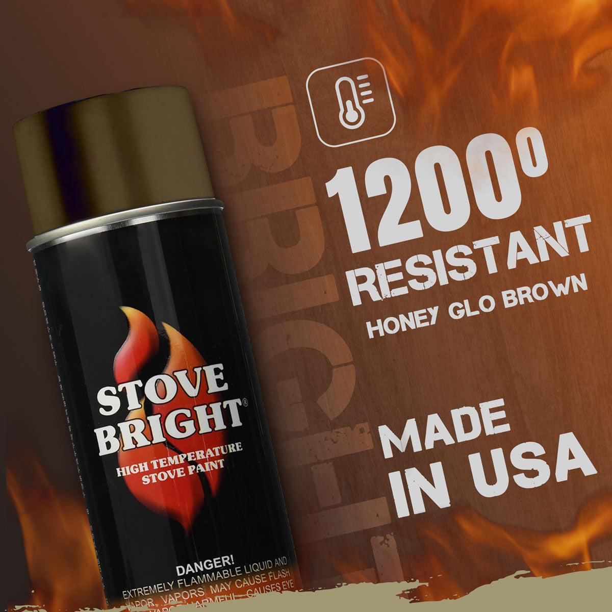 Stove Bright High Temp Paint - Honeyglo Brown - 8121