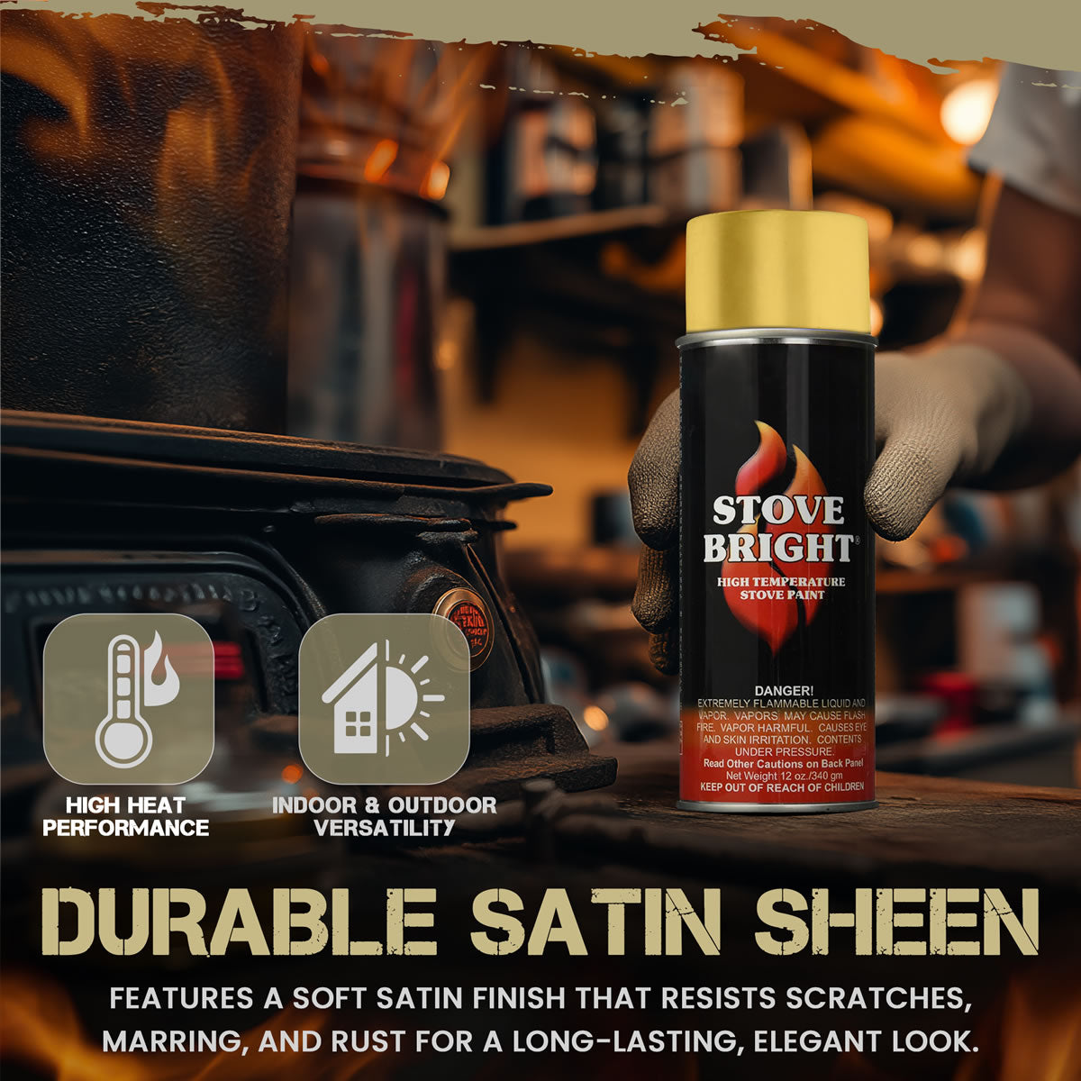 Stove Bright High Temp Paint - Gold - 8123