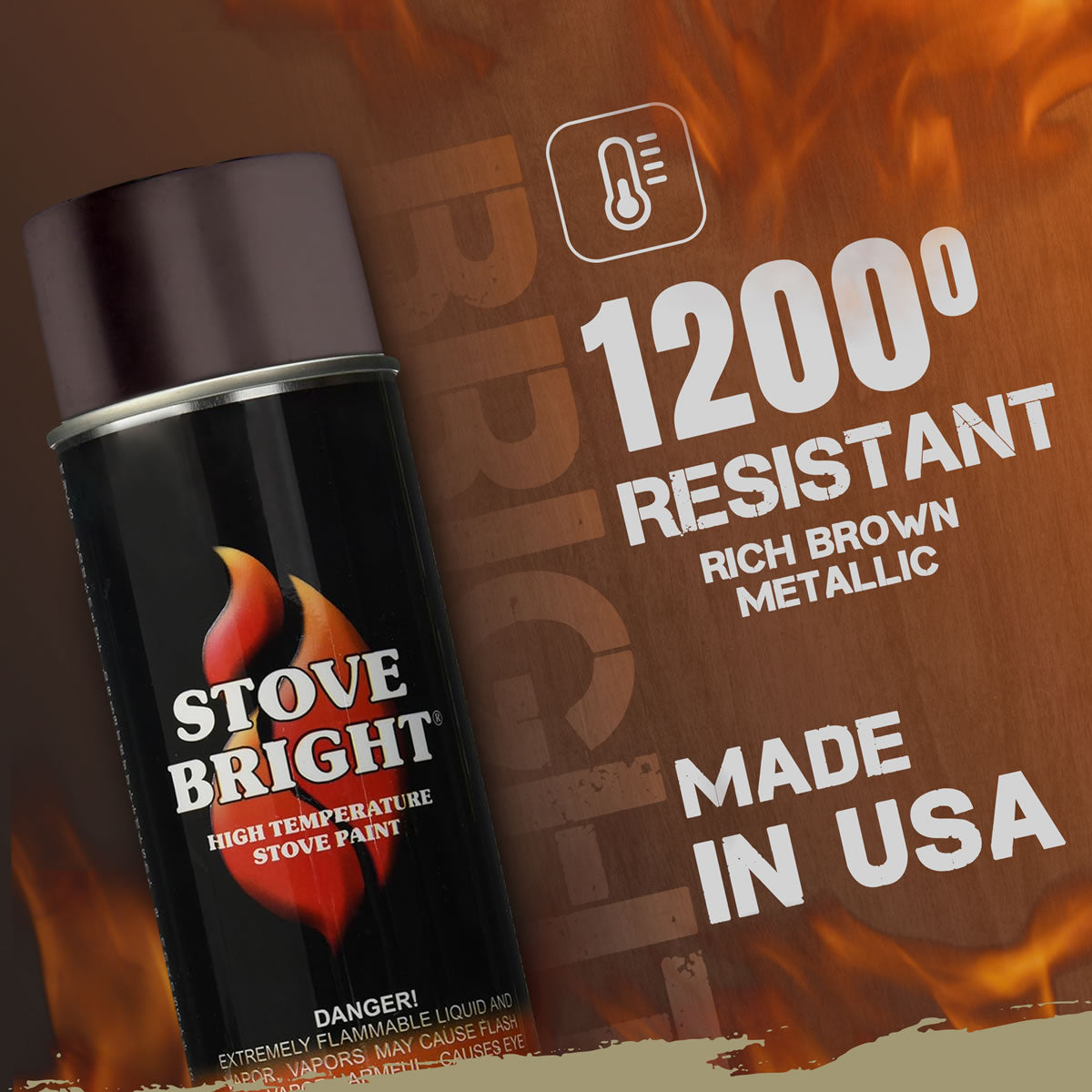 Stove Bright High Temp Paint - Rich Brown Metallic - 8124