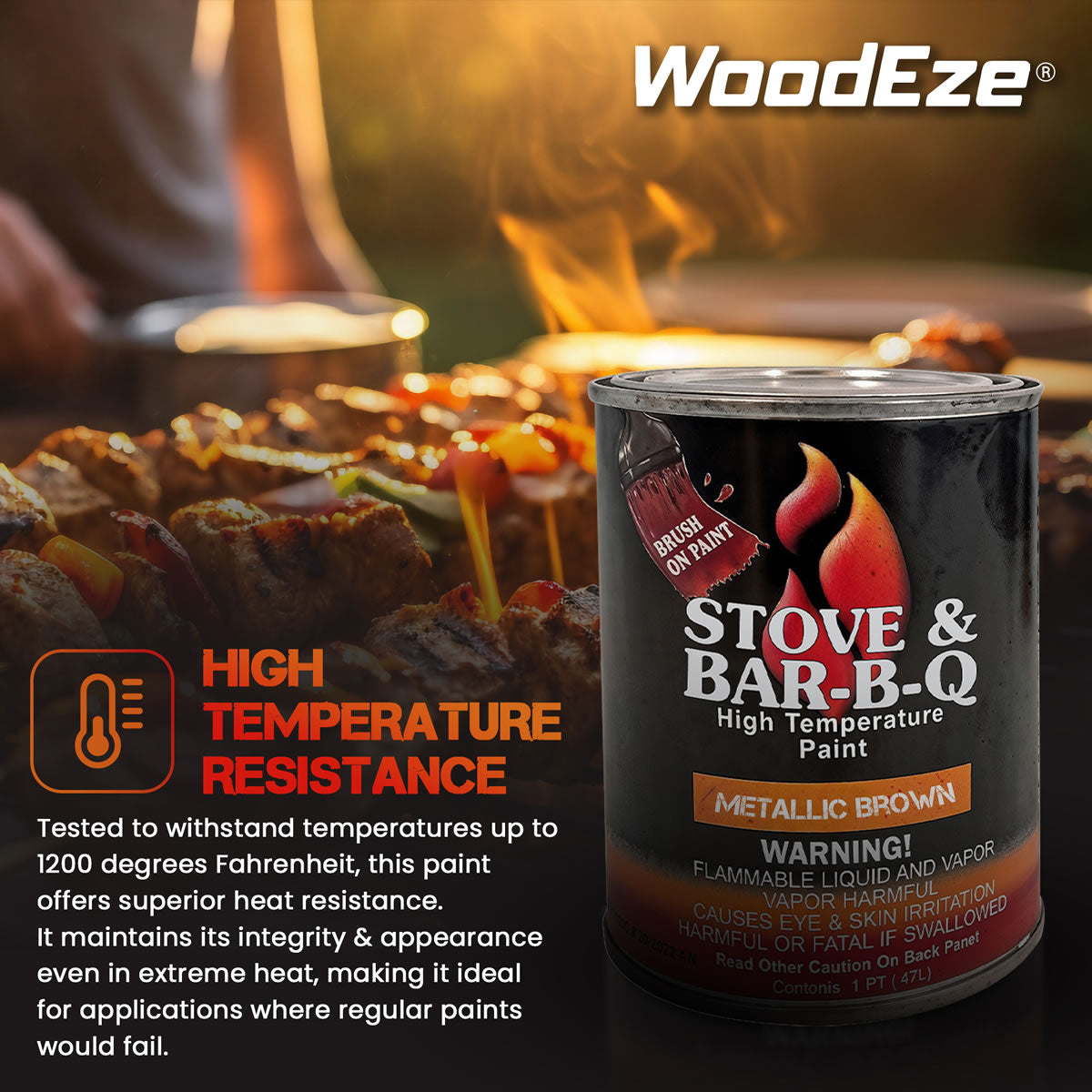 Stove & Bar-B-Q High Temperature Paint - Goldenfire Brown - 16 oz